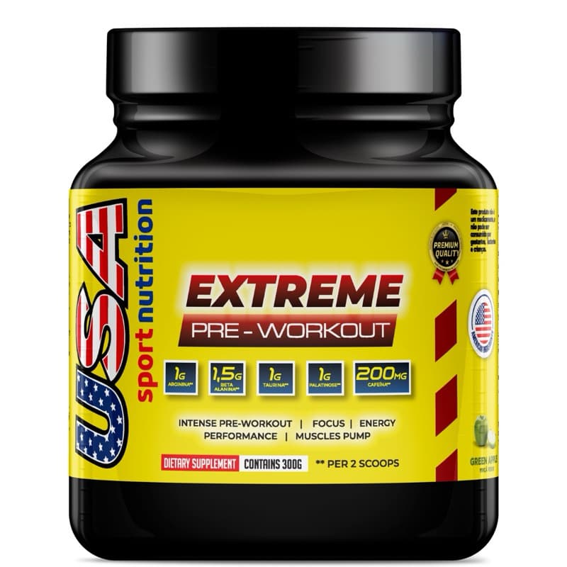 PRÉ-TREINO EXTREME PRE WORKOUT  - FÓRMULA AMERICANA (300 G) - USA SPORT NUTRITION