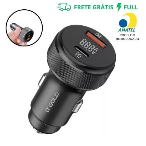 CARREGADOR VEICULAR TURBO 60W A’GOLD CJ12-4
