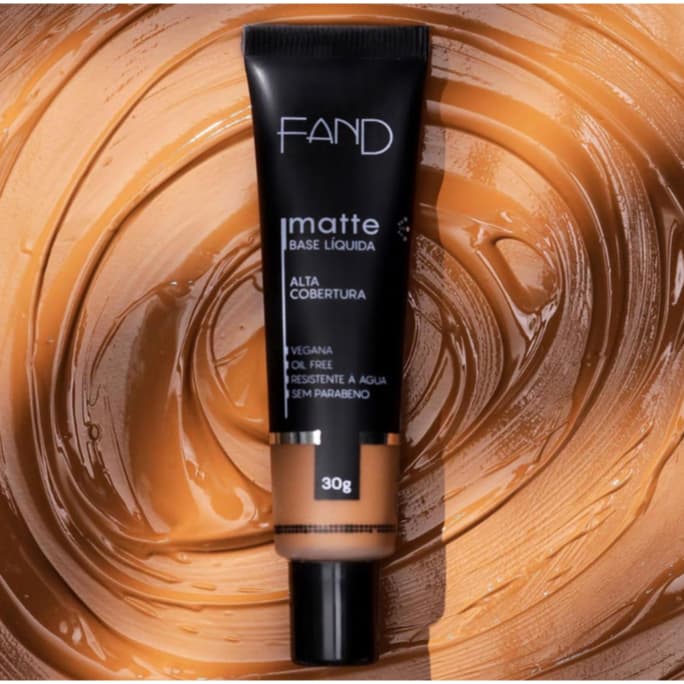 Base Líquida Matte Fand Alta Cobertura Pele Mista e Oleosa Original