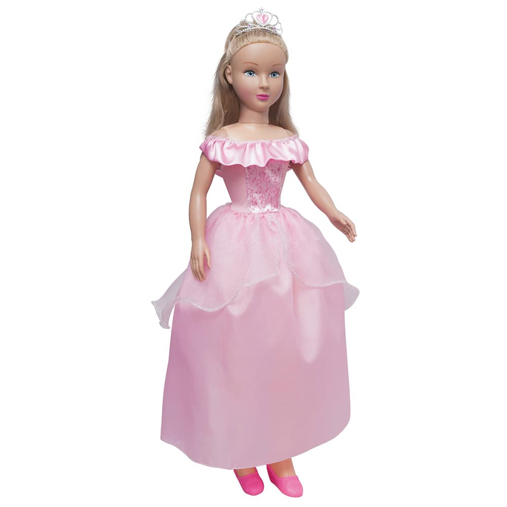 Boneca Isabelly Princesa Rosa Com Coroa 80cm Musical Canta 3 Musicas Articulada - Brink Model