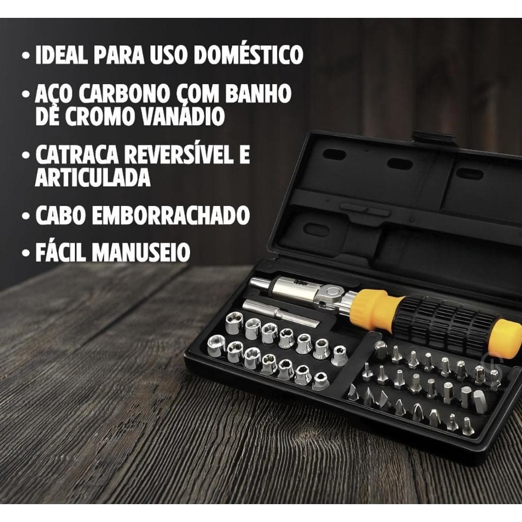 Kit Jogo Chave Catraca Reversível  41 Peças LE-1981
