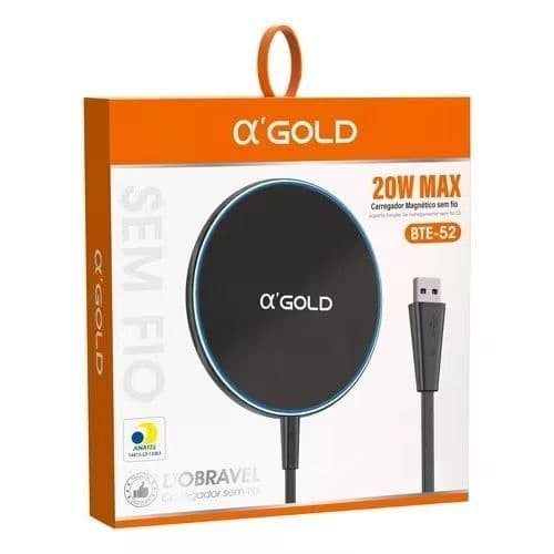 Carregador Sem Fio Indução Magnético 20w Turbo Ultra Rápido Cor Preto