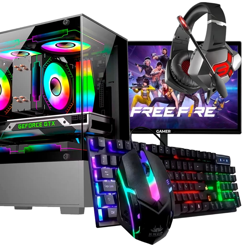 PC Gamer Completo Profissional, Intel Core i5, gt210 1GB, 16GB de Ram, SSD 480GB, Monitor 19"