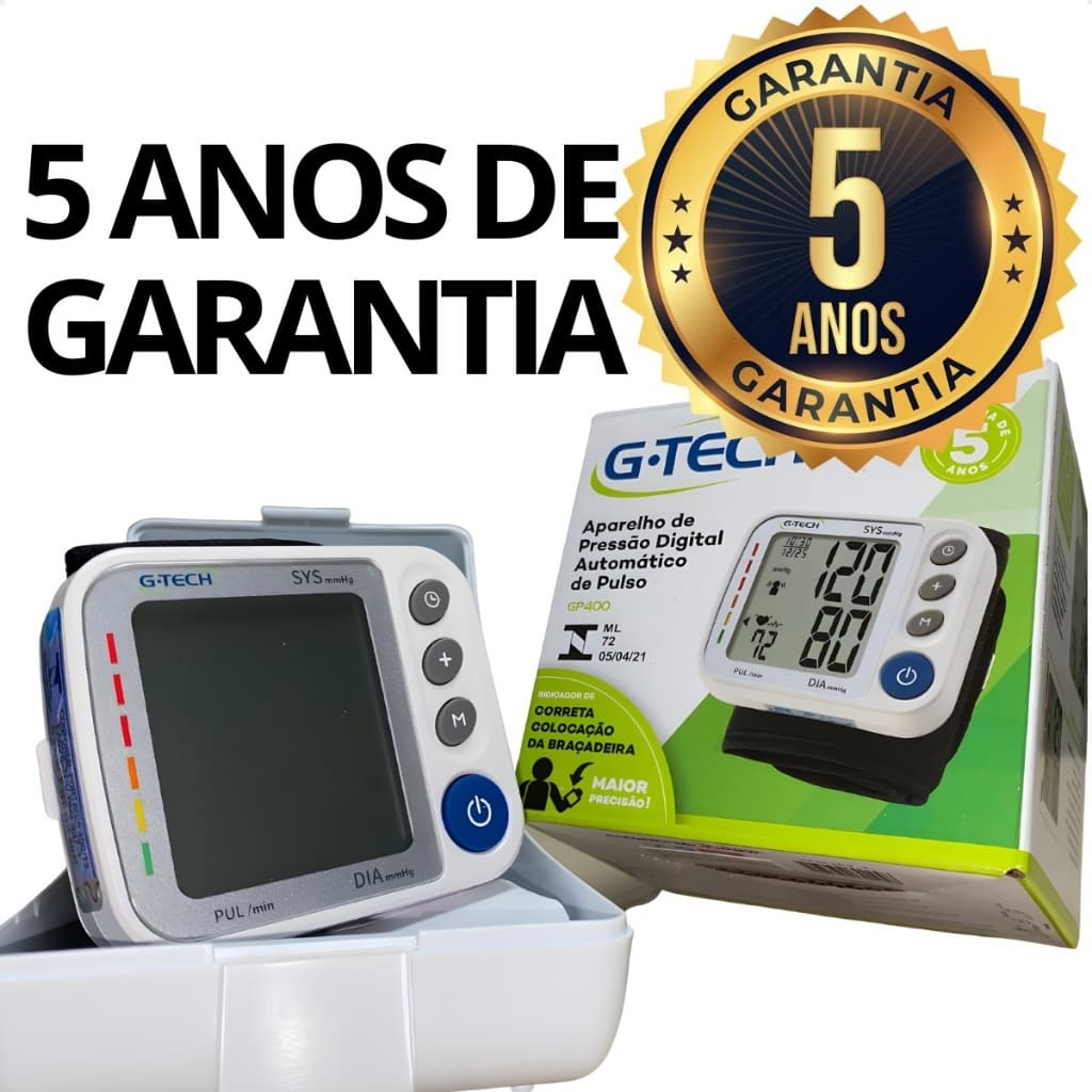 Aparelho De Pressão Digital Automático de Pulso G-tech Medidor Arterial de Aferir GP400