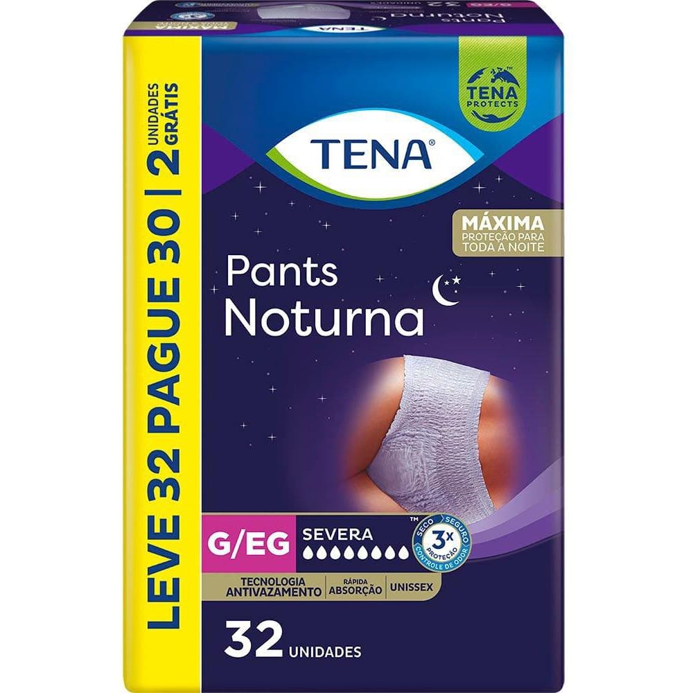 Fralda Geriátrica Tena Pants Noturna Incontinência Severa 32 Tamanho G/EG