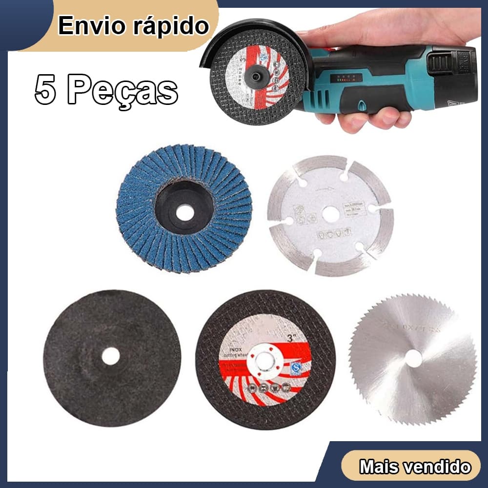 5 peças de disco de corte para serra angular de 75 mm para madeira, plástico e metal