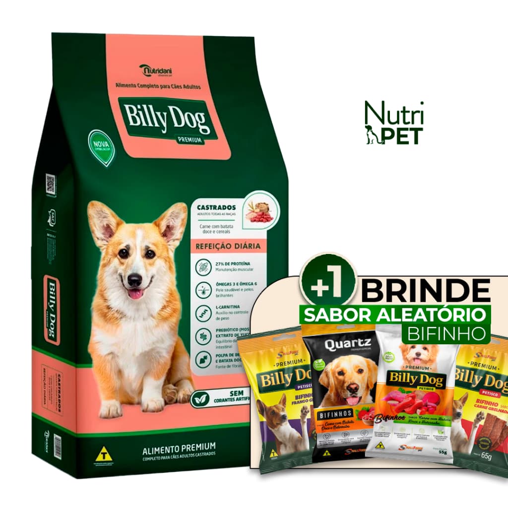 Ração Billy Dog Cães Castrados 10,1Kg