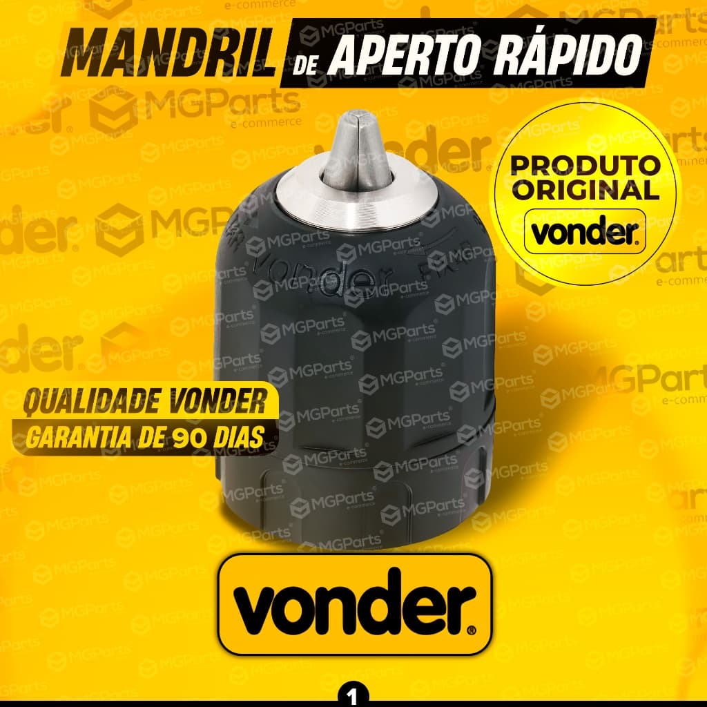 Mandril 10mm De Aperto Rápido Vonder Profissional Rosca 3/8" Original para Furadeira e Parafusadeira