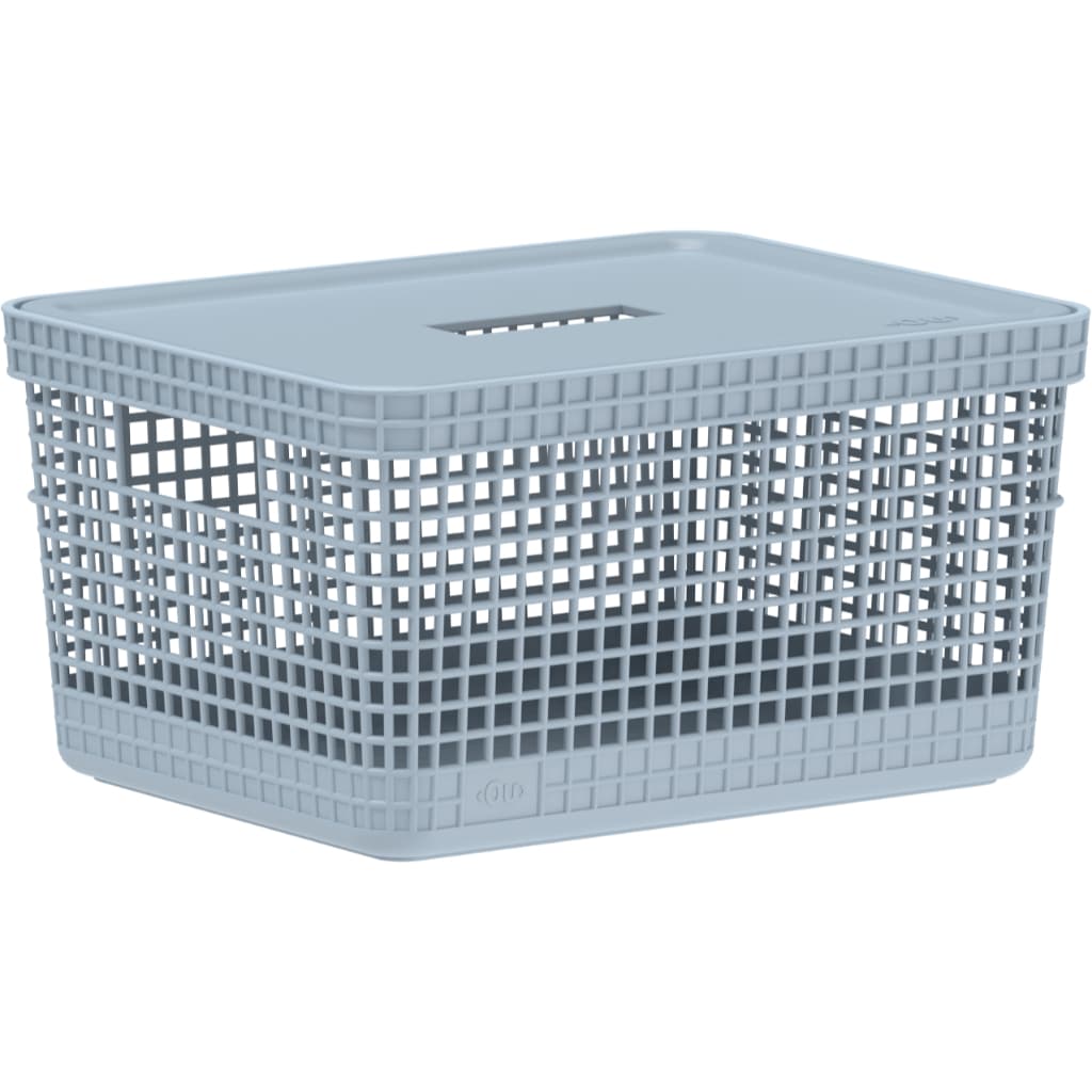 Cesto Organizador Roupas Banheiro Grid Com tampa 8l Ou