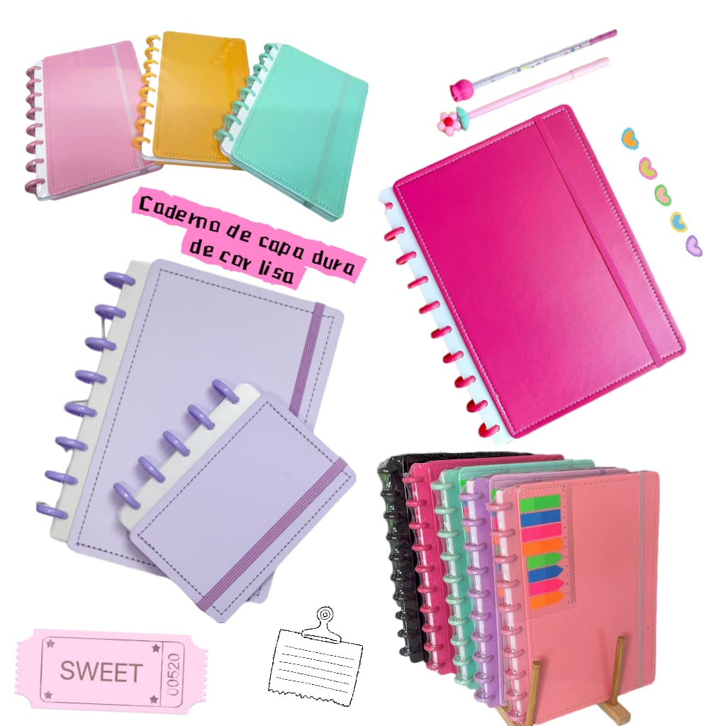 Caderno tipo Inteligente Personalizado  A5/B5 Capa Dura 80 Folhas Pautadas Escolar Planner Diário