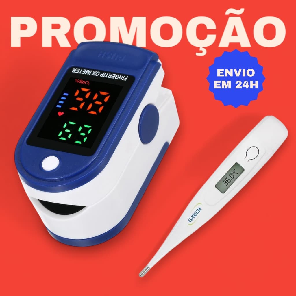 Termômetro Profissional Bioland Com Oximetro Digital De Pulso Para Dedo Saturação Oxigênio