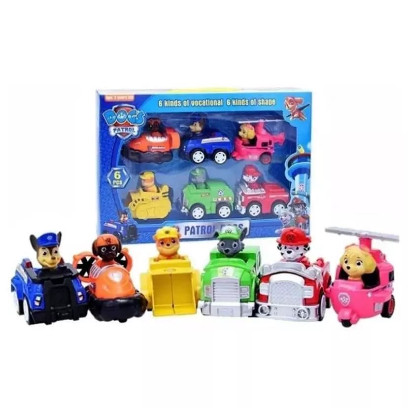 Kit 6 Carrinhos Patrulha Canina Fricção - Brinquedo Patrulha Canina