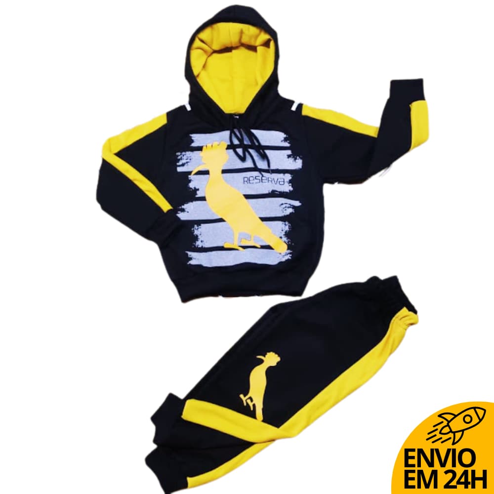 Conjunto Infantil Reser Amare Criança Roupa Infanto Juvenil Menino Masculino - Inverno e Frio - Calça Moletinho + Casaco