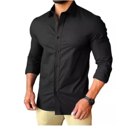 Kit 5 Camisa Social Manga Longa Slim Fit De Algodão Congresso Assembleia Reunião