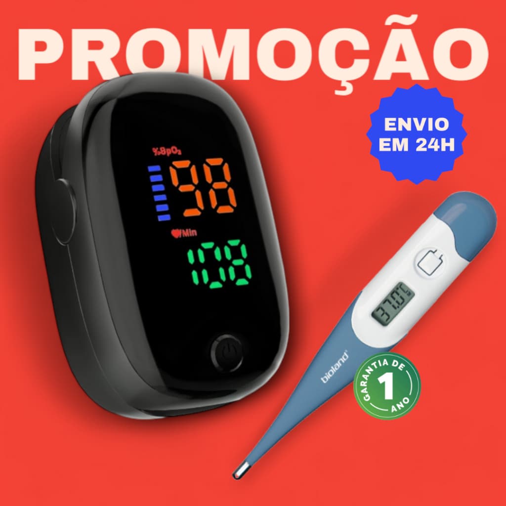 Termômetro Bioland Com Oximetro Digital De Pulso Para Dedo Saturação De Oxigênio Original