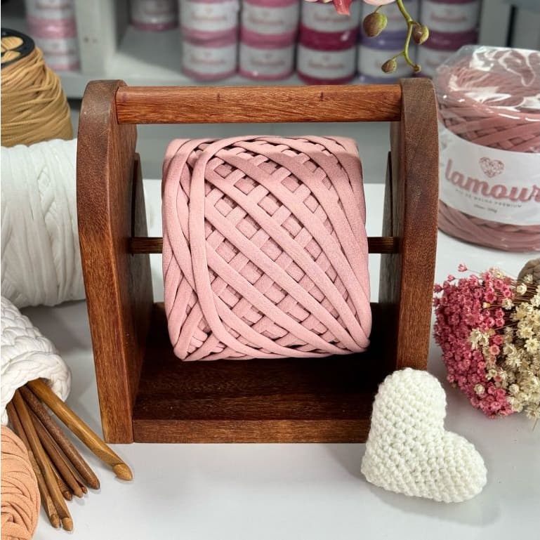 Porta Fio/ Suporte em Madeira Nobre para Fios de Malha, Náutico, Poliéster, Barbante, amigurumi etc...
