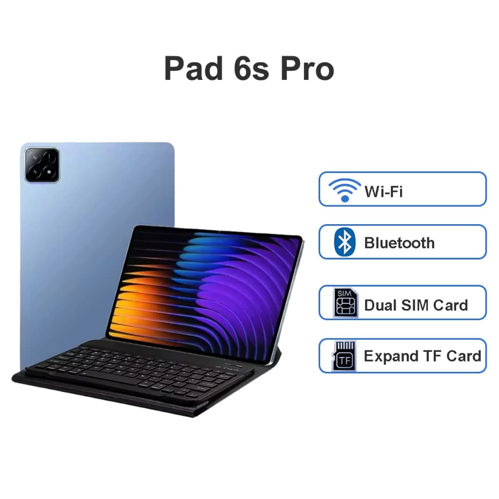 Android Tablet PC Pad 6S Pro Android 13 10.1inches 12GB RAM 512GB 3G 4G LTE Internet Wi-Fi