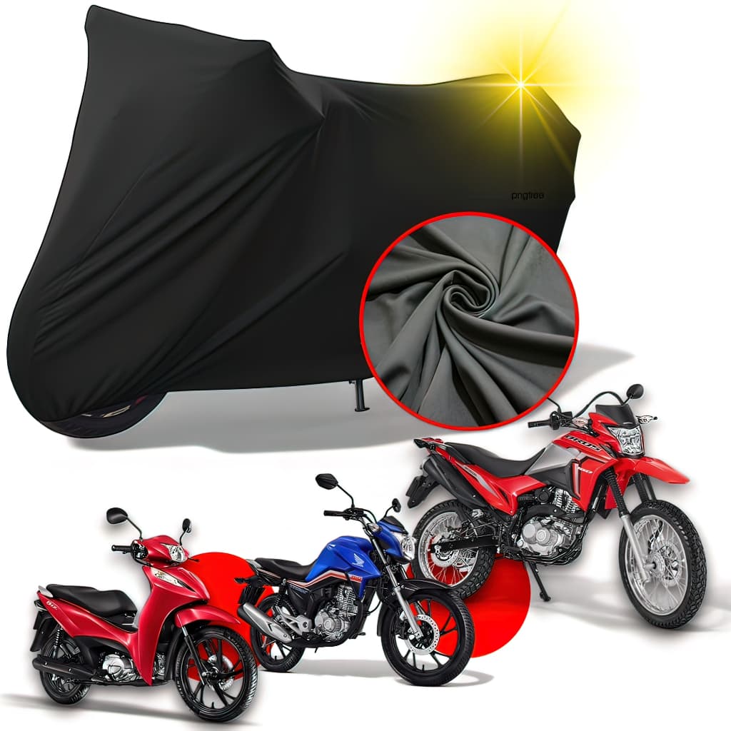 Capa de Cobrir Moto em Tecido Helanca Proteção Contra Sol Riscos Anti-UV P M G