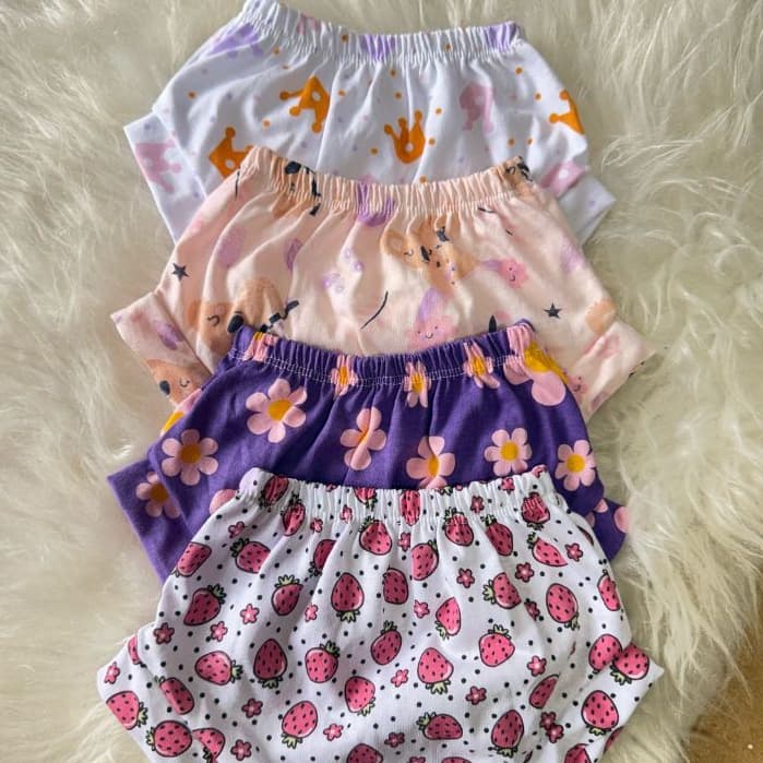 KIT 4 short / tapa fralda / para bebê 100%algodão menino e menina aparador de fralda enxoval shortinho bebe verão barato
