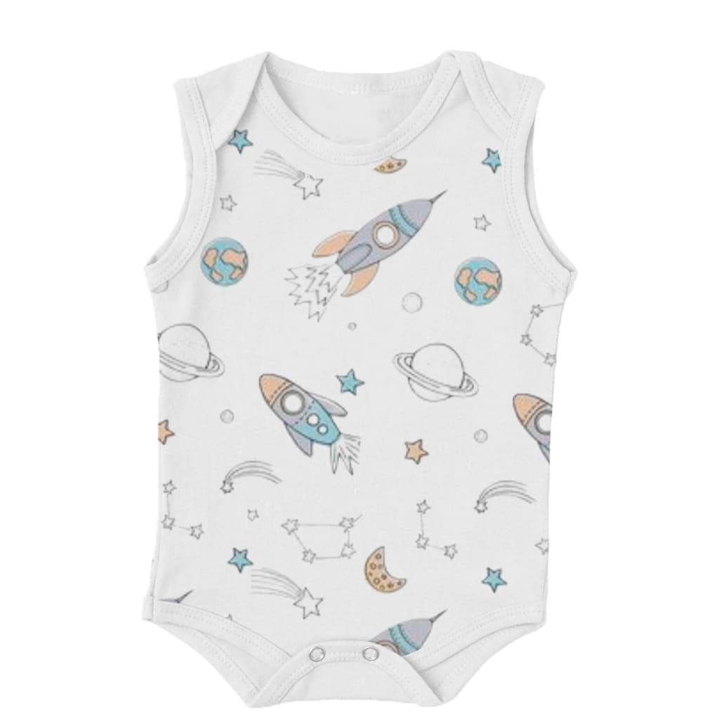 Roupas de Bebê Body Regata Estampado Menino Menina Promoção