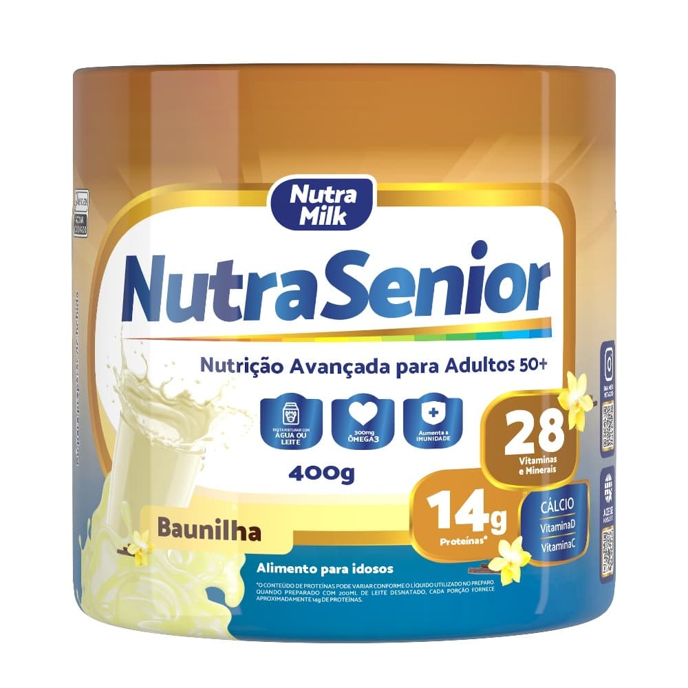 Nutra Senior Adulto 50+ Complemento Alimentar 400g - 28 Vitaminas e Minerais Energia e Disposição