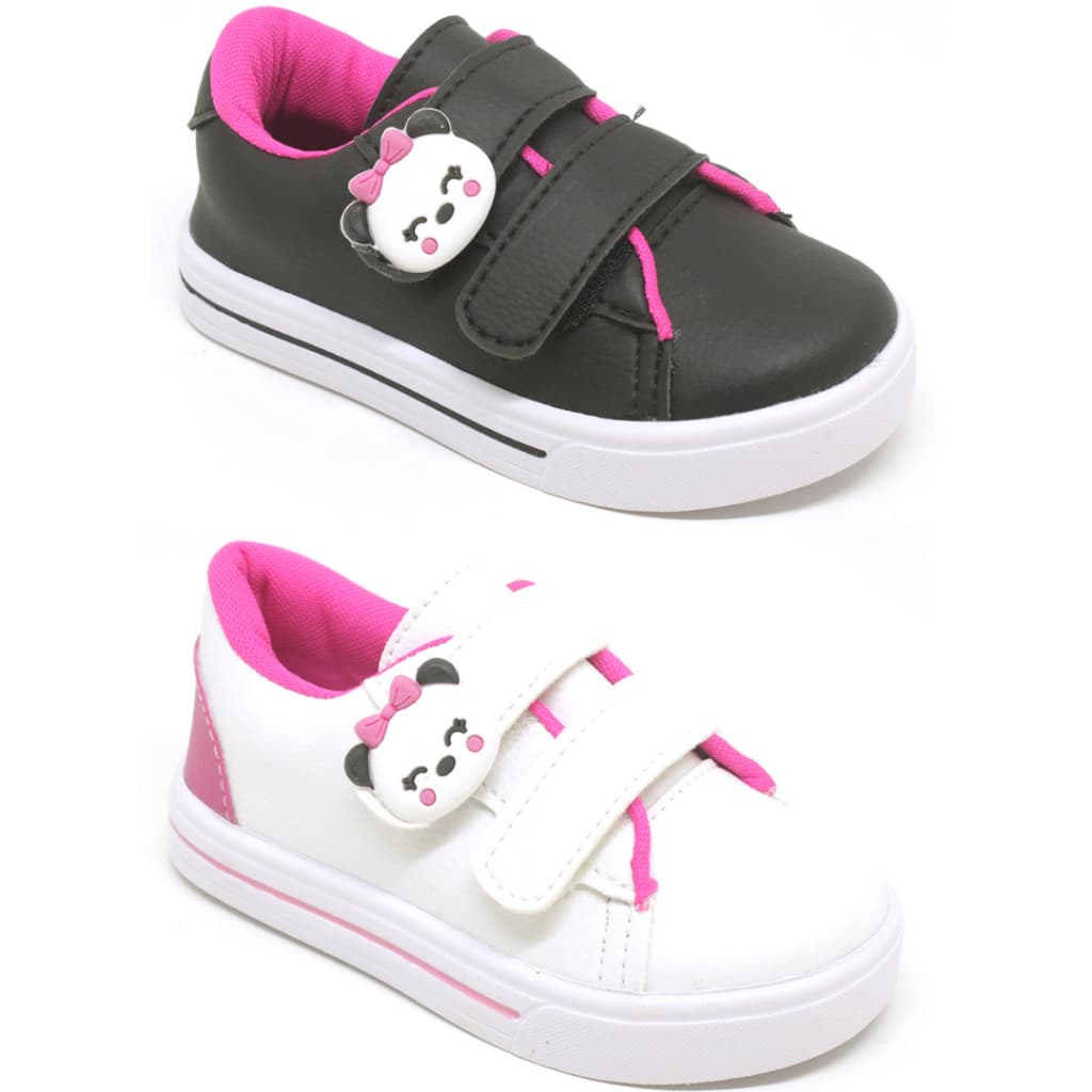 kit 2 Tênis Infantil menina moda escolar leve e confortável calçado inverno