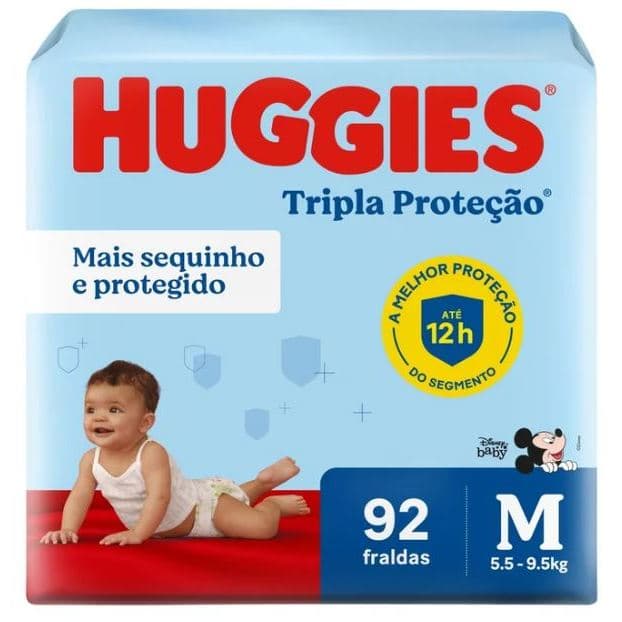 Fralda Huggies Tripla Proteção Pacote Hiper