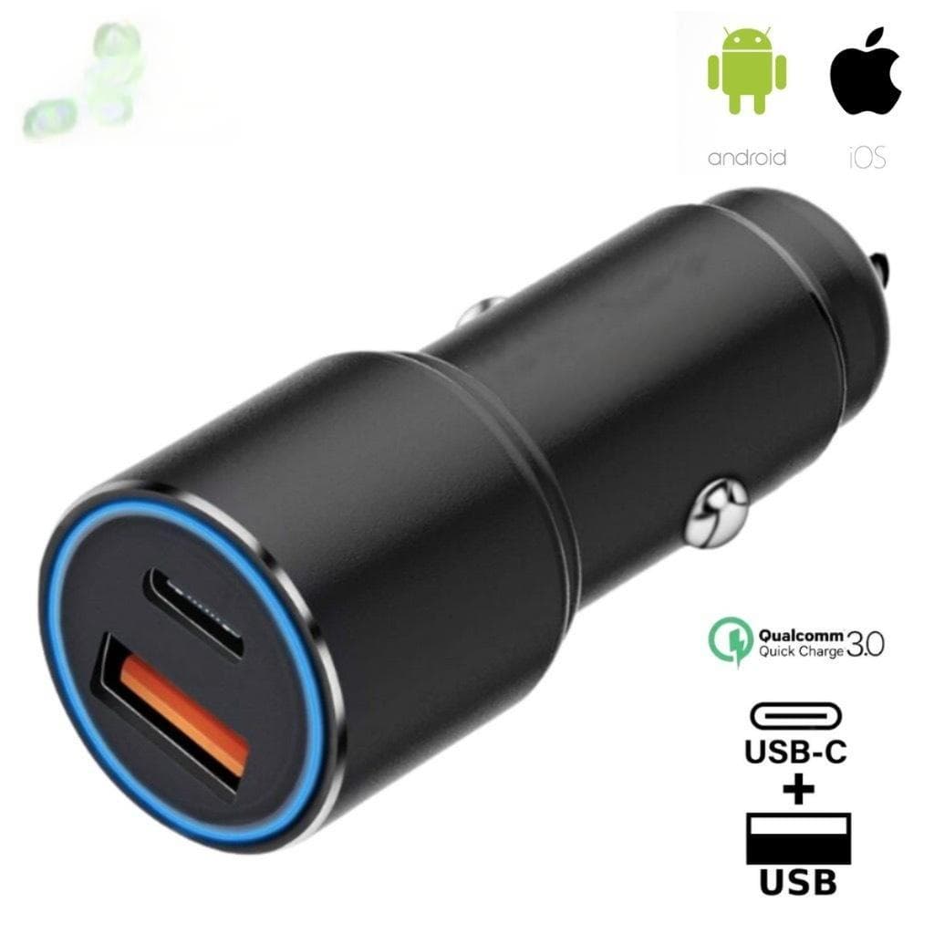 Carregador Veicular turbo TIPO C + USB 45W Turbo Carregamento  rápido/Universal  Original