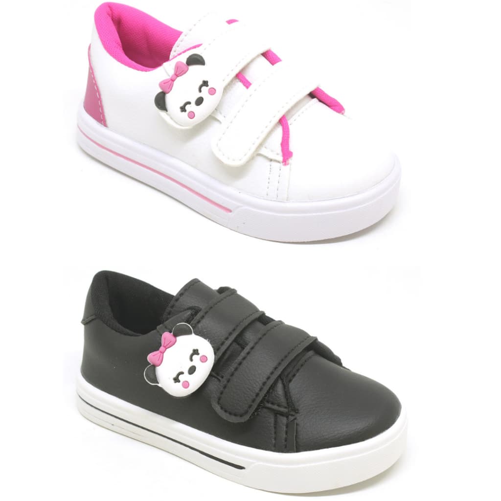 Kit 2 Tênis infantil feminino leve confortável calçado escolar moda inverno