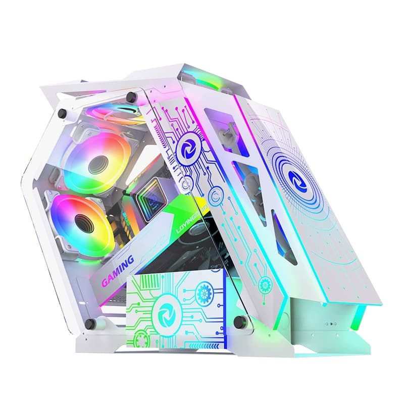 Gabinete Gaming Lateral De Vidro Fans Rgb Personalizável Com 6pc Ventilador
