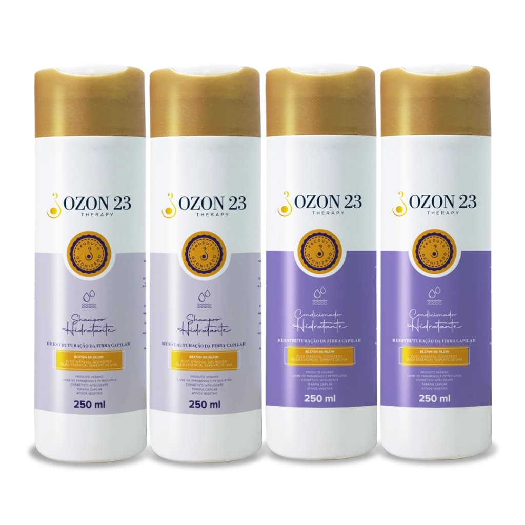 Kit 2 Shampoo e 2 Condicionador Hidratante Ozonizado 250ml