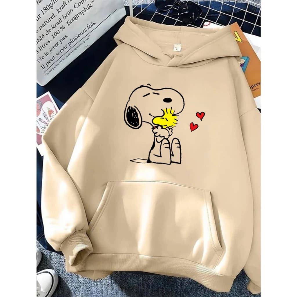 Moletom Canguru Unissex Snoopy Passarinho Agasalho Casaco Blusa De Frio Blusão Capote Flanelado