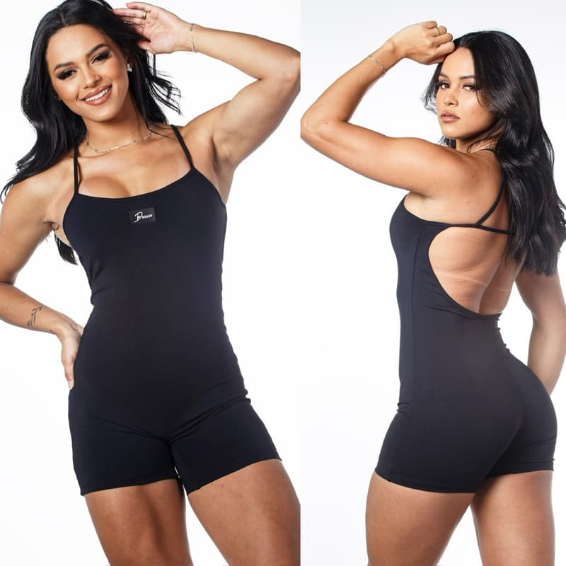 DIASP Macaquinho Fitness Poliamida Roupa para academia Macacão