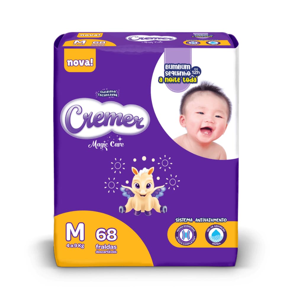 Fralda Cremer Magic Care Pacote Hiper Infantil