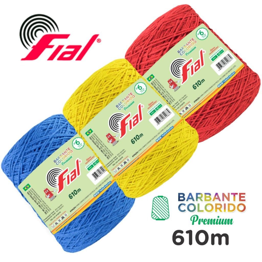 Barbante Fial N°6 Colorido 600g para Crochê e Tricô Macio