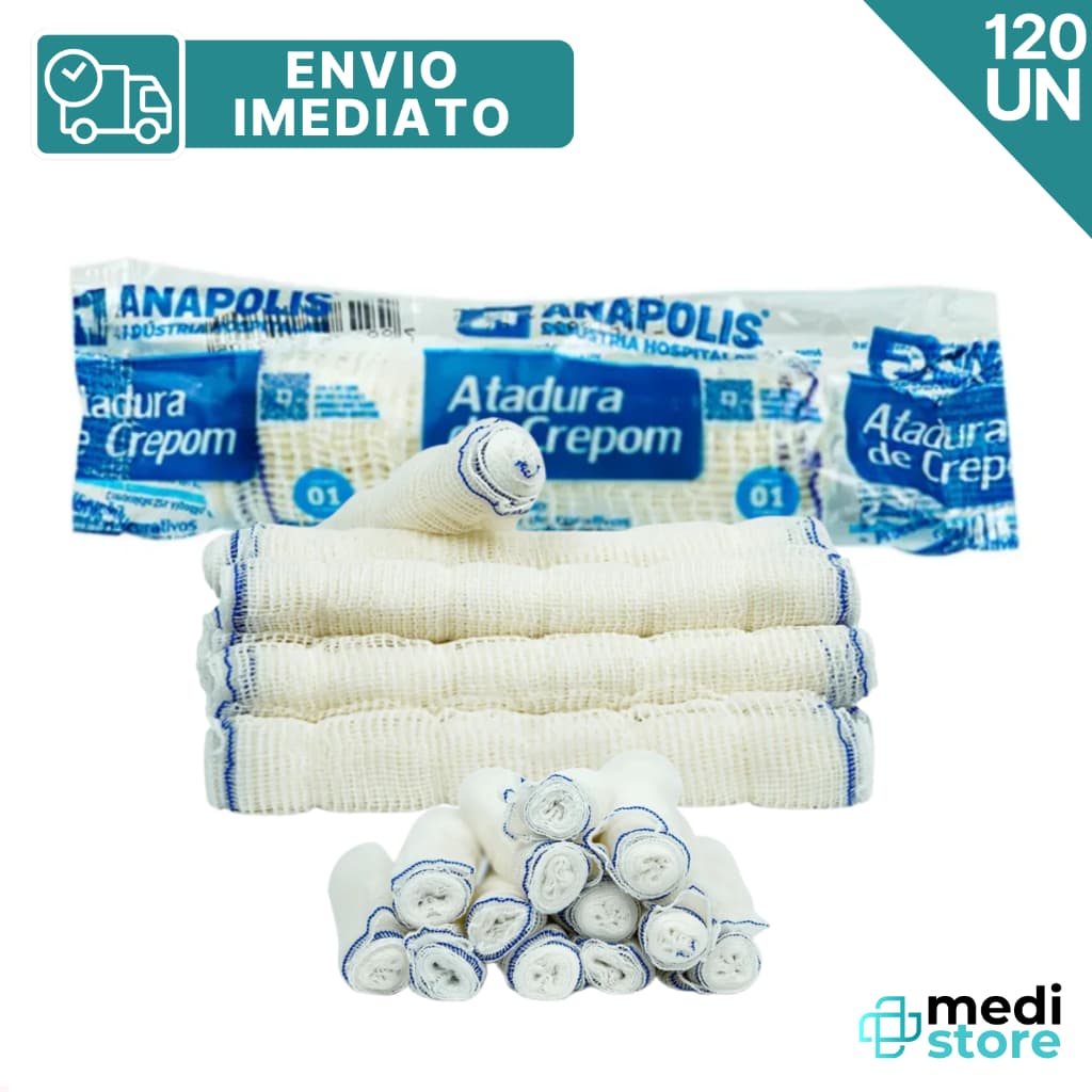 Kit com 120 Atadura De Crepom 10cmX1,20m 13 Fios da Anápolis - Envio Imediato