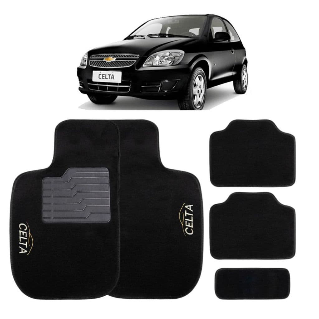 Tapete Carpete Automotivo Bordado Compatível Ao Chevrolet Celta ano 2000 a 2016