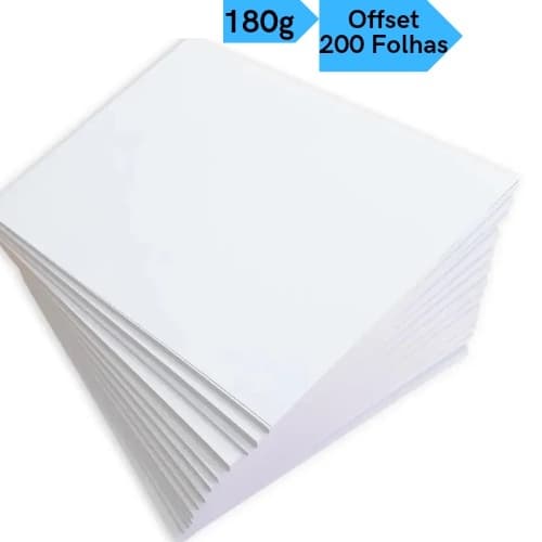 Papel Offset Opaline Liso 180g Branco Diplomata Kit até 200 Folhas Masterprint