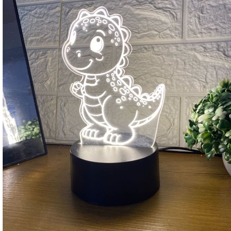 Luminária Dinossauro 3D LED Abajur Criança Decoração Kids Led