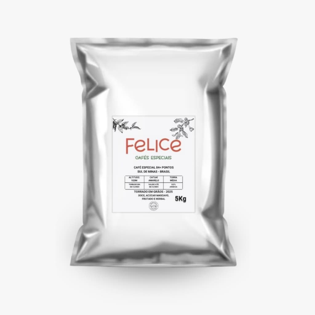 Café Especial Felice Torrado Em Grãos Ou Moído 100% Arábica Pacote 5kg