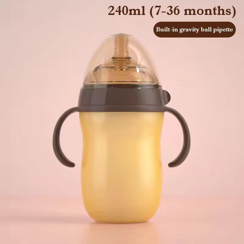 Mamadeira de Silicone 240ml – Garrafinha Infantil para Bebês 0 a 36 Meses, Imita o Seio Materno