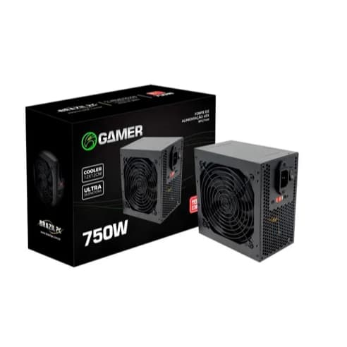 Fonte de Alimentação Gamer 750w Real 24 Pinos Bivolt  Atx Brazilpc  Bpc/7400-b