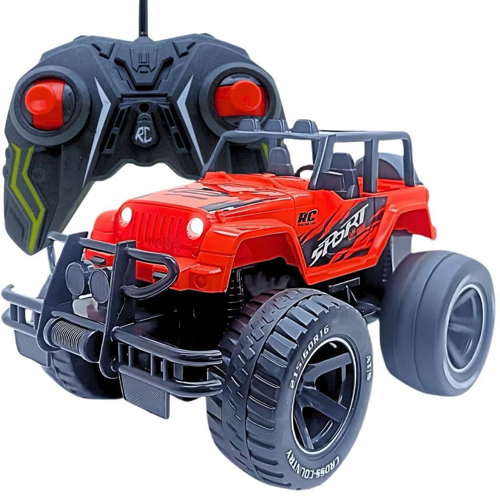 Carrinho Jeep 4x4 Brinquedo Controle Remoto Infantil Luz e Movimento Resistente