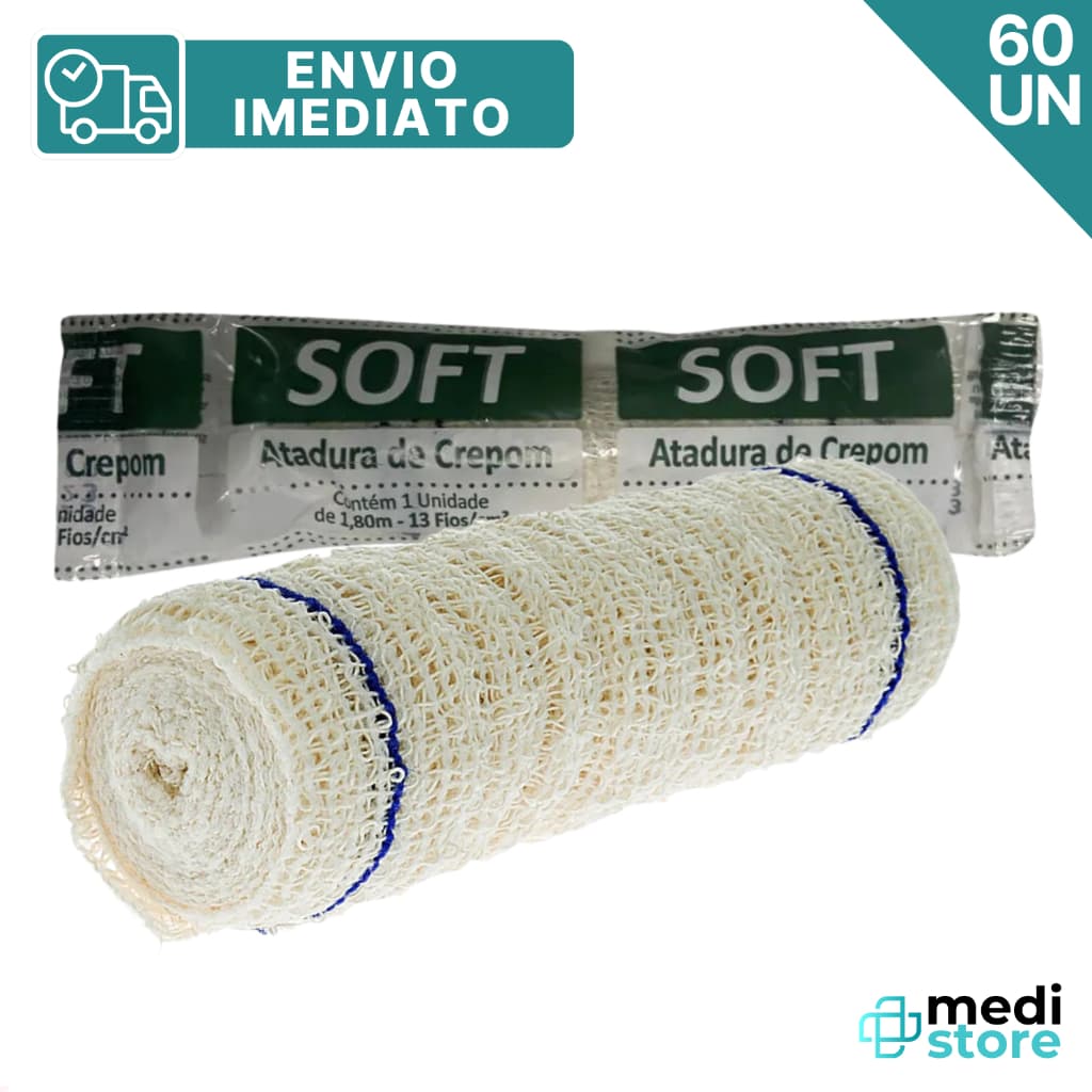 Kit com 60 Ataduras de Crepom 13 Fios 10cmX1,20m Soft Erimax - Envio Imediato