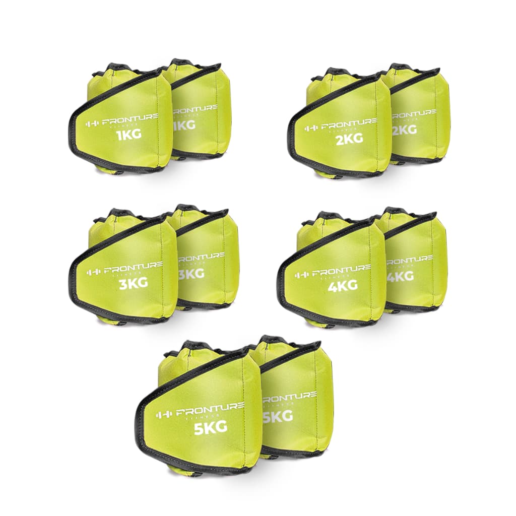 KIT Caneleira de Peso Tornozeleira 1KG ao 5KG Treino Funcional Perna Exercicios Musculação VERDE
