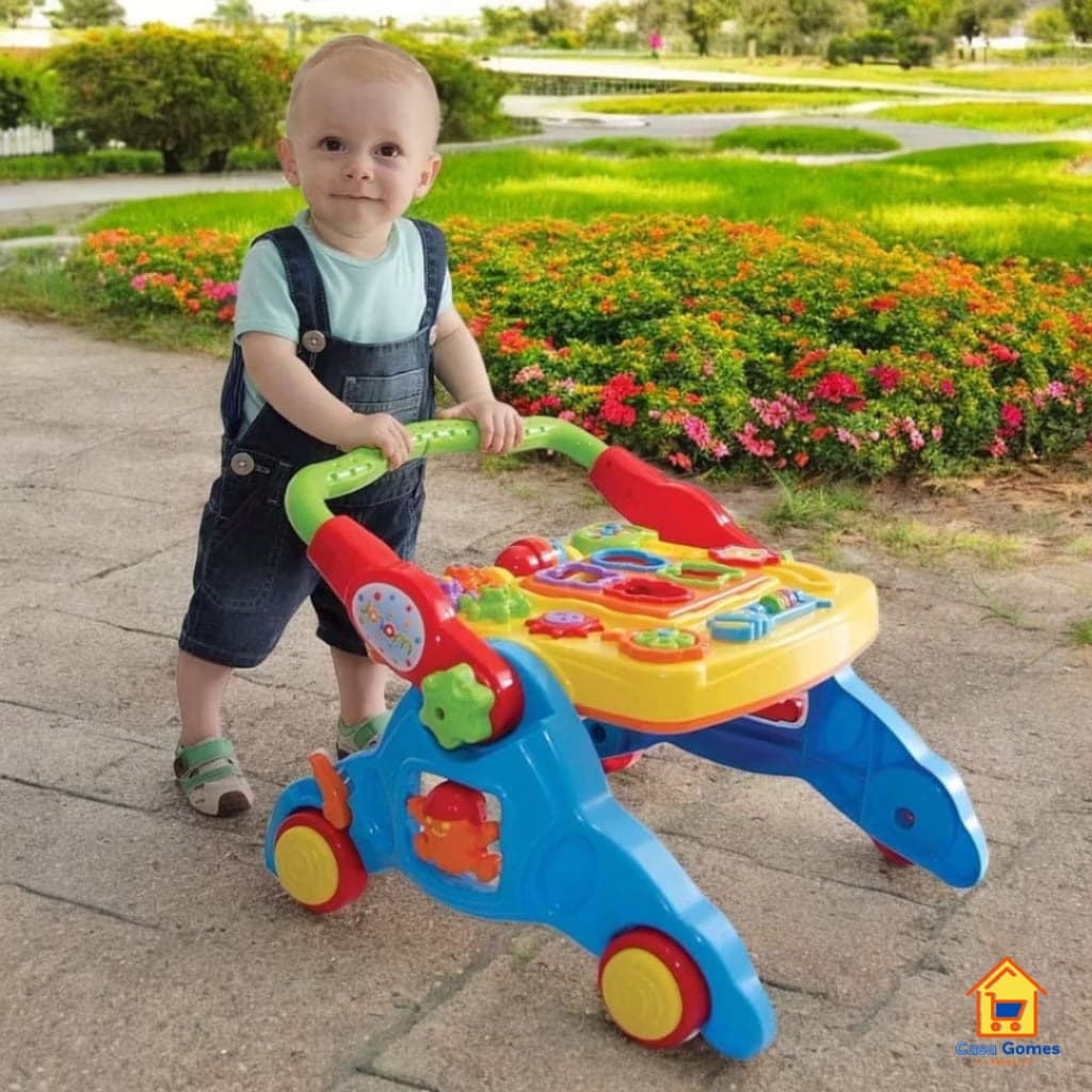 Andador E Mesa Didático 4 Em 1 Com Som Andador para bebê primeiros passos