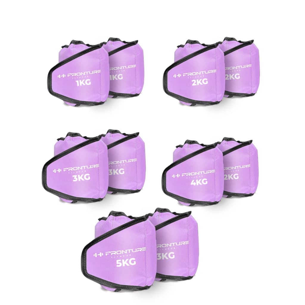 KIT Caneleira de Peso Tornozeleira 1KG ao 5KG Treino Funcional Perna Exercicios Musculação LILÁS