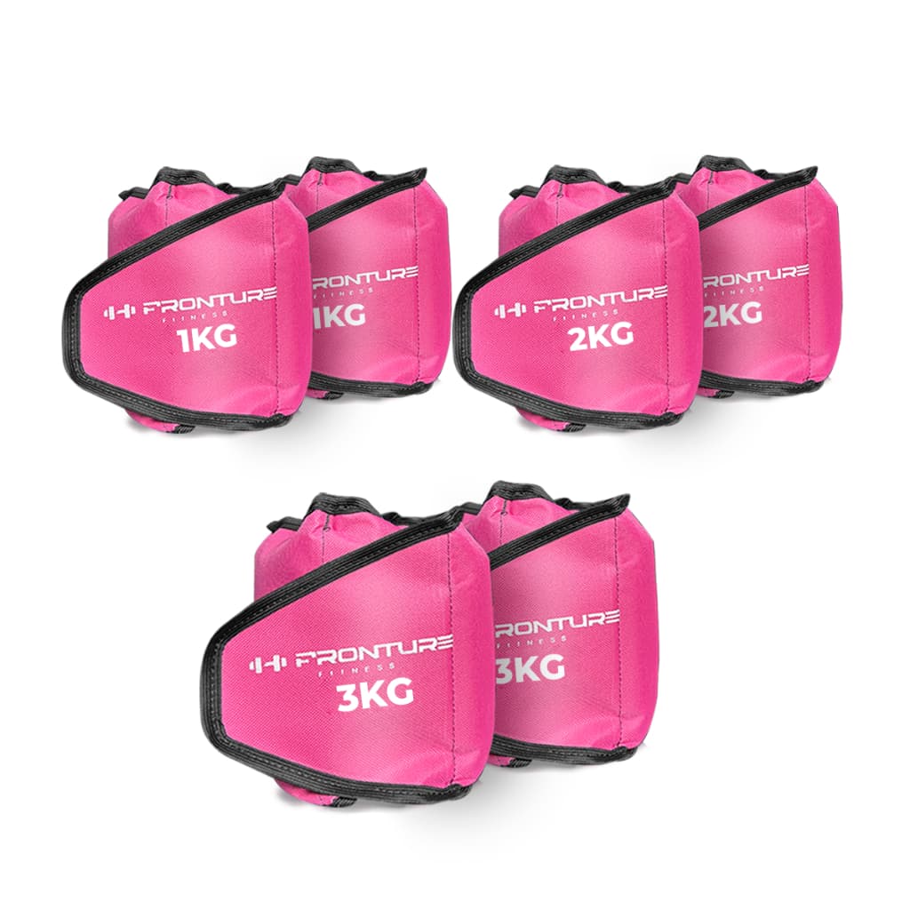 KIT Caneleira de Peso Tornozeleira 1KG ao 3KG P/ Treino Funcional Perna Exercicios Musculação ROSA