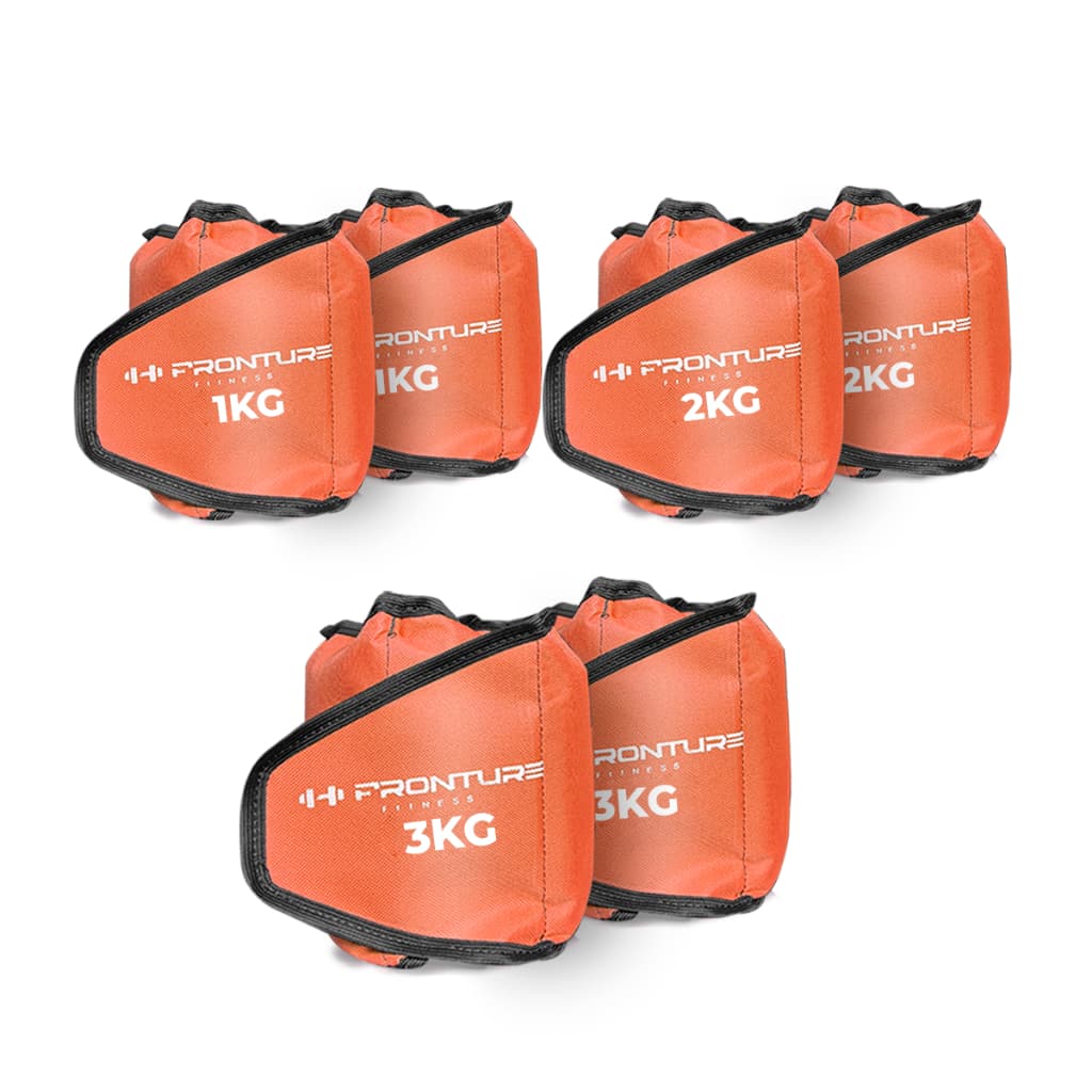 KIT Caneleira de Peso Tornozeleira 1KG ao 3KG Treino Funcional Perna Exercicios Musculação LARANJA