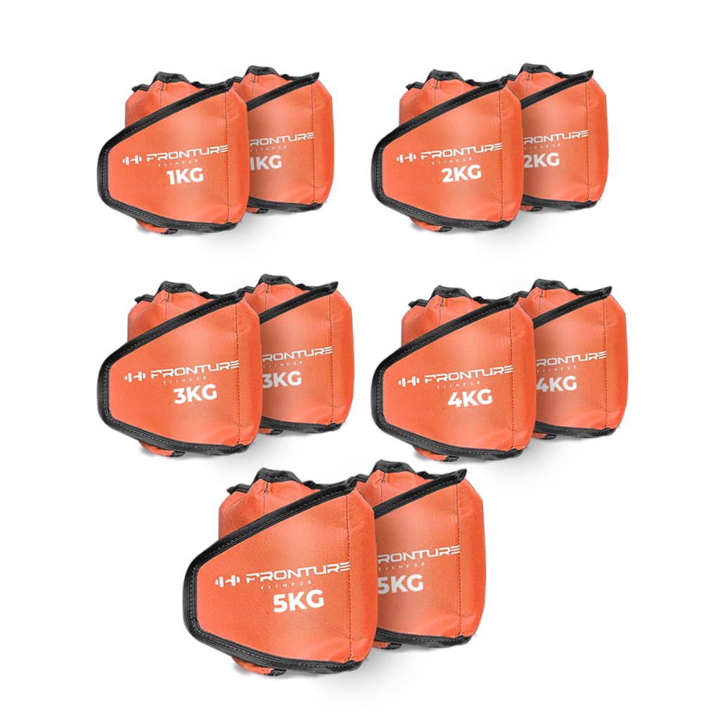 KIT Caneleira de Peso Tornozeleira 1KG ao 5KG Treino Funcional Perna Exercicios Musculação LARANJA